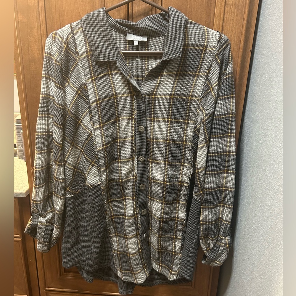 Habitat colorblock flannel tunic